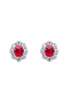 Oval Ruby Earrings