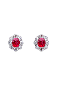 Oval Ruby Earrings