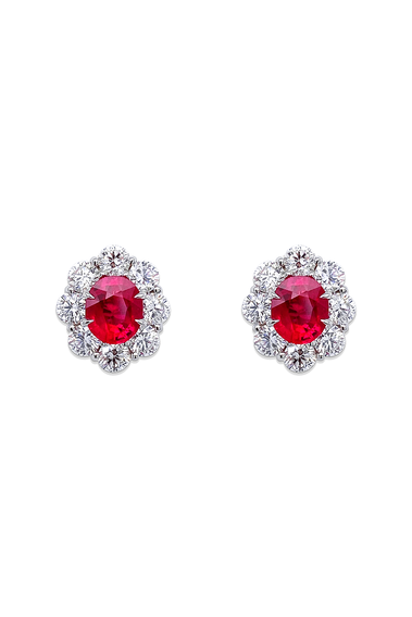 Oval Ruby Earrings