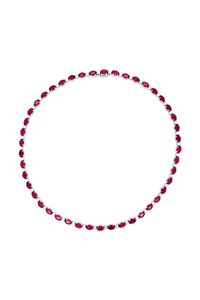 Oval Ruby and Diamond Necklace