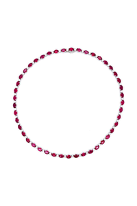 Oval Ruby and Diamond Necklace