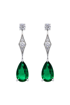 Pear Shape Emerald Earrings