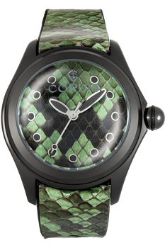 Bubble Green Python PVD Black and Stainless Steel Automatic