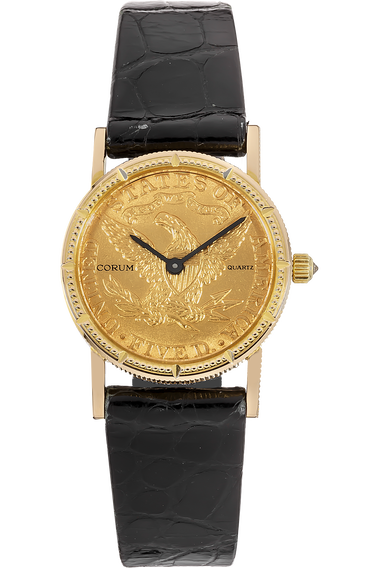 Five Dollar Coin Yellow Gold Quartz