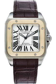 Santos 100 Yellow Gold and Stainless Steel Automatic