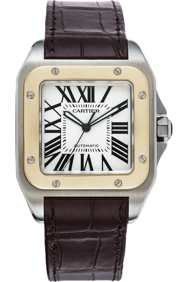 Santos 100 Yellow Gold and Stainless Steel Automatic