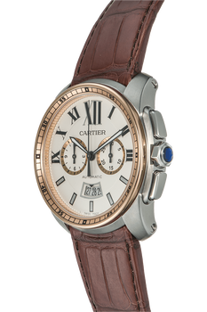 Calibre de Cartier Chronograph Rose Gold and Stainless Steel Automatic