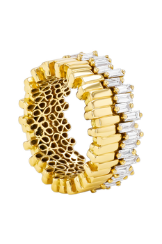 Golden Midi Stacker Diamond Eternity Band