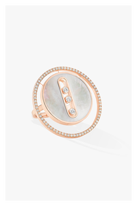 Lucky Move Mother-Of-Pearl LM Ring in Pink Gold Size 53