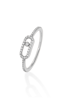 Move Uno Pav&eacute; Ring in White Gold Size 55