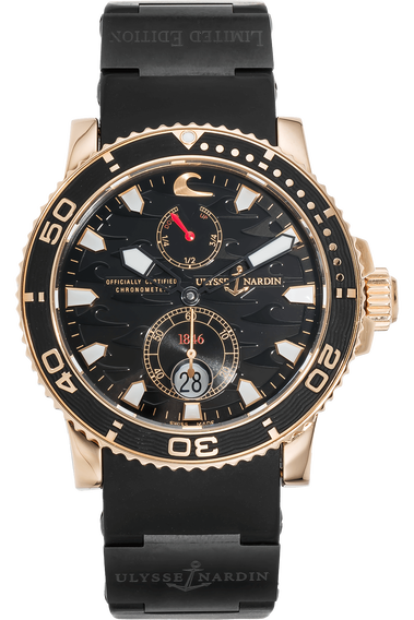 Maxi Marine Diver Black Surf Rose Gold Automatic