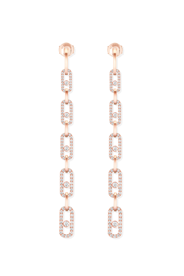 Move Uno pendant earrings in pink gold