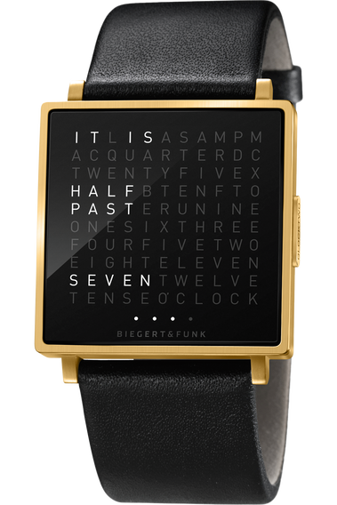 QLOCKTWO W Brushed Gold