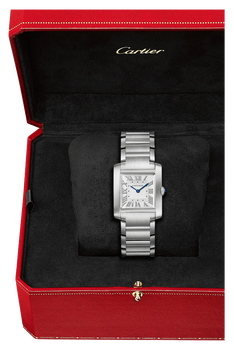 Cartier Tank Francaise Medium Silver Dial Steel Ladies Watch WSTA0074 Box Card