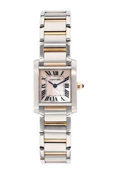 Tank Francaise Rose Gold and Stainless Steel Quartz