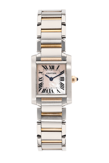 Tank Francaise Rose Gold and Stainless Steel Quartz