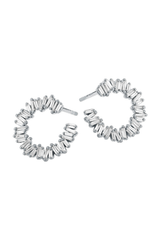 Classic Diamond Mini Sideways Hoops