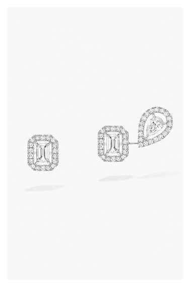 My Twin 1+2 Earrings in White Gold