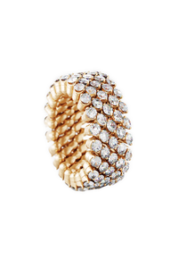 Brevetto 5-row Multi Size Ring in Pink Gold