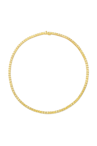 Asscher Cut Yellow Diamond Necklace in Yellow Gold