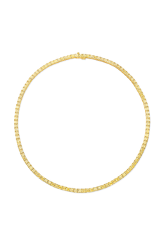 Asscher Cut Yellow Diamond Necklace in Yellow Gold