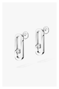 Move Uno Stud Earrings in White Gold