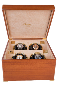 Perpetua II Satin Walnut Quad Watch Winder