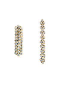 Brevetto 3-row Multi Size Earrings in Yellow Gold