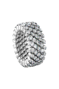 Brevetto 5-row Multi Size Ring in White Gold