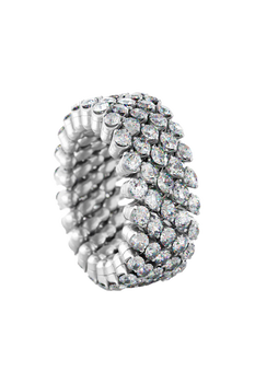 Brevetto 5-row Multi Size Ring in White Gold