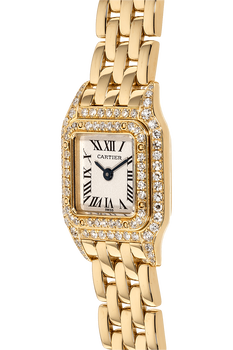 Panthere Art-Deco Yellow Gold Quartz