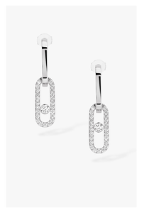Move Link Earrings in White Gold