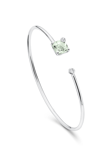 Peekaboo Prasiolith Bangle