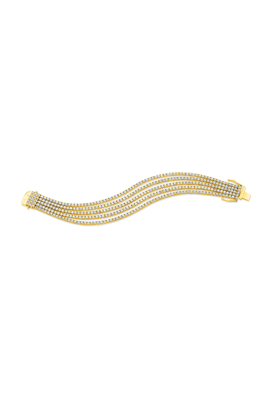 Five Strand Diamond Bracelet in Yellow Gold