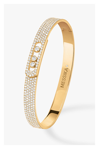 Move Noa Full Pavé Bangle in Yellow Gold Size M