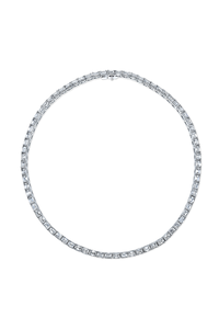 Emerald Cut Diamond Necklace in White Gold