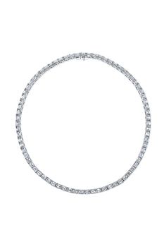 Emerald Cut Diamond Necklace in White Gold