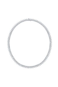 Pear cut Diamond Necklace in White Gold