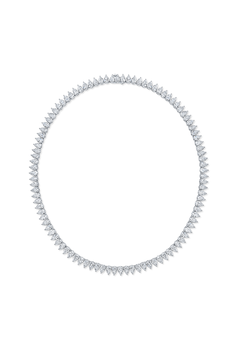 Pear cut Diamond Necklace in White Gold