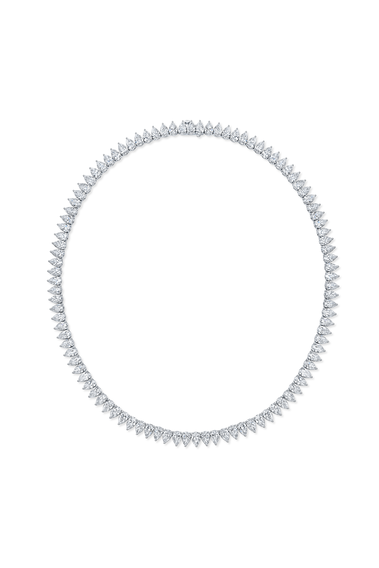 Pear cut Diamond Necklace in White Gold