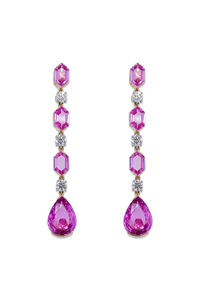 Pink Sapphire and Diamond Pendant Earrings