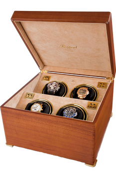 Perpetua II Satin Walnut Quad Watch Winder