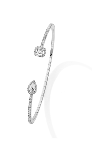 My Twin Skinny Bangle in White Gold Size M