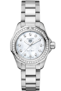 TAG Heuer Aquaracer Quartz Ladies MOP Diamond Dial & Bezel Steel Watch