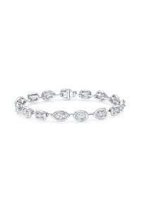 Various Cut Diamond Bracelet in White Gold