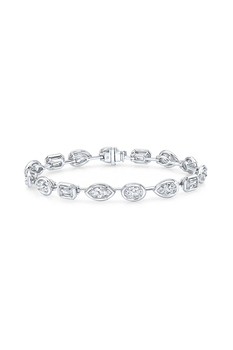 Various Cut Diamond Bracelet in White Gold