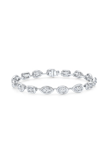 Various Cut Diamond Bracelet in White Gold