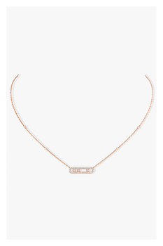Baby Move Pav&eacute; Pendant in Pink Gold