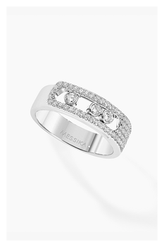 Move Noa Pav&eacute; Ring in White Gold Size 55