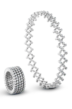 Serafino 5-row Ring Bracelet in White Gold